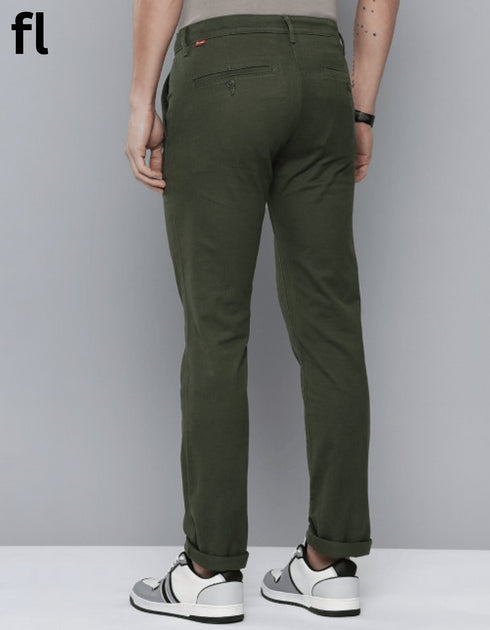 Olive Green Cotton Imported Stuff Pant Smart Fit